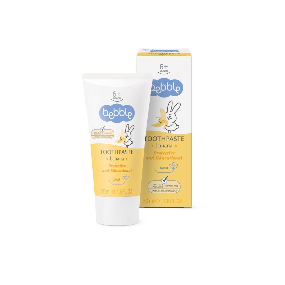 Bebble Banana Baby Toothpaste 50ml - Fluoride-free and safe for babies' first teeth