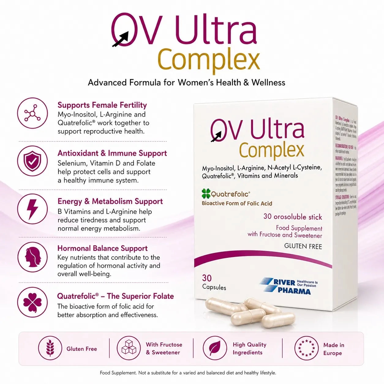OV Ultra Women’s Fertility Support with Myo-Inositol & CoQ10 | 30 Oro soluble Sticks