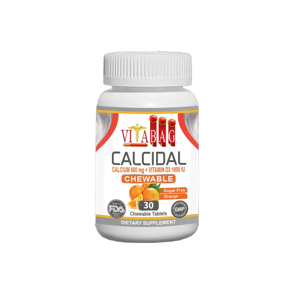 Vitabag Calcidal 30 chewable calcium and vitamin D3 tablets for bone health