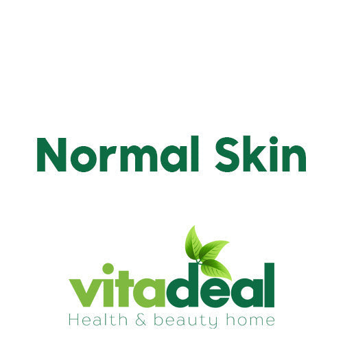 Normal skin care collection with cleansers, moisturizers, serums and sunscreens for daily routine