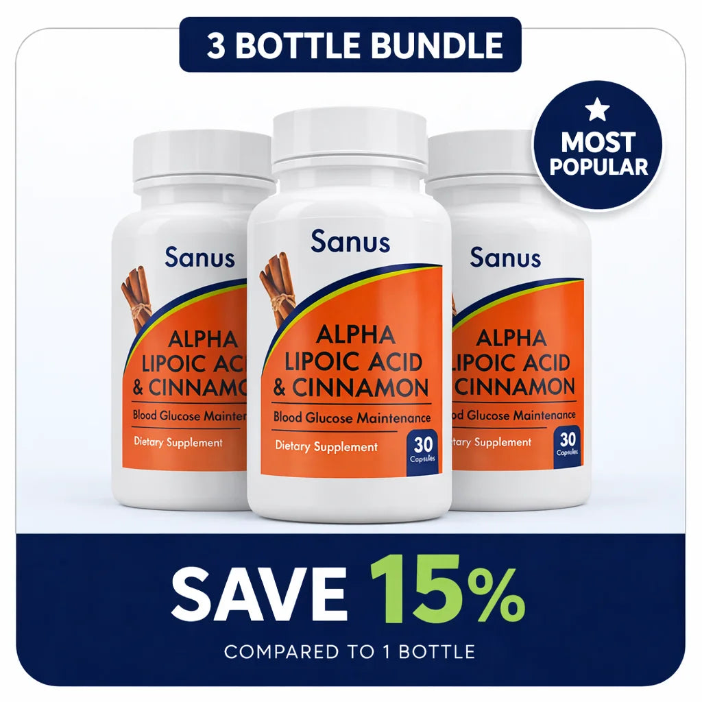 Sanus Alpha Lipoic Acid & Cinnamon 600 mg + 500 mg | Blood Sugar Support Capsules | 30 Capsules