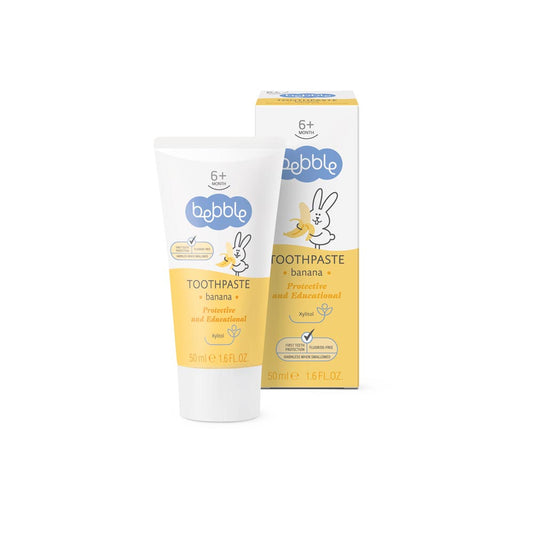 Bebble Banana Baby Toothpaste 50ml - Fluoride-free and safe for babies' first teeth