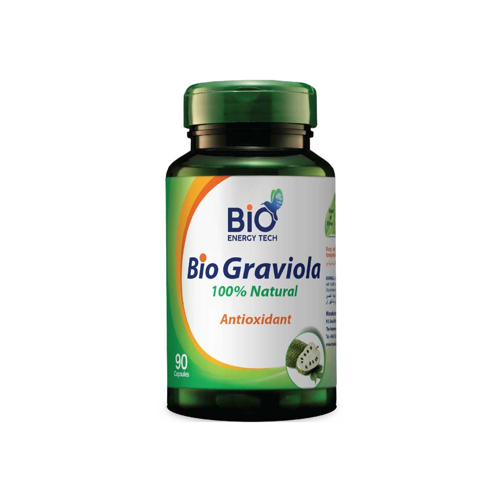 Bio Graviola supplement made from 100% natural Graviola leaf powder for immunity, digestion, and antioxidant support.