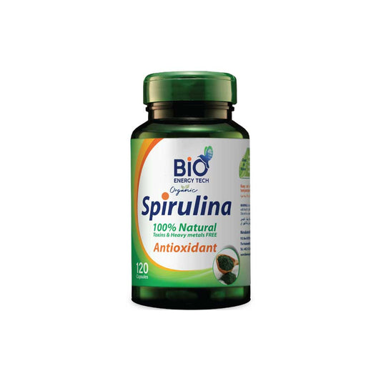 Bio Organic Spirulina Capsules – 100% Natural, Toxin-Free Superfood for Energy, Immunity & Detox – 500mg Plant-Based Supplement.