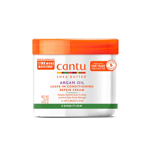 Cantu Argan Oil Leave-In Repair Cream 453g – Deep conditioner for curly and coily hair types