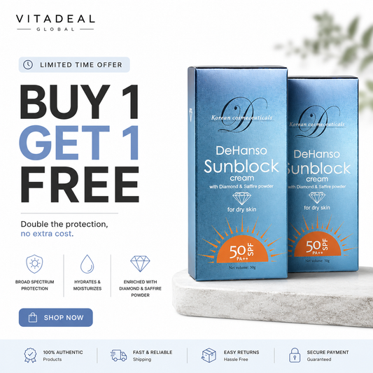 Buy 1 Get 1 FREE – DeHanso SPF 50 Korean Sunblock for Dry Skin