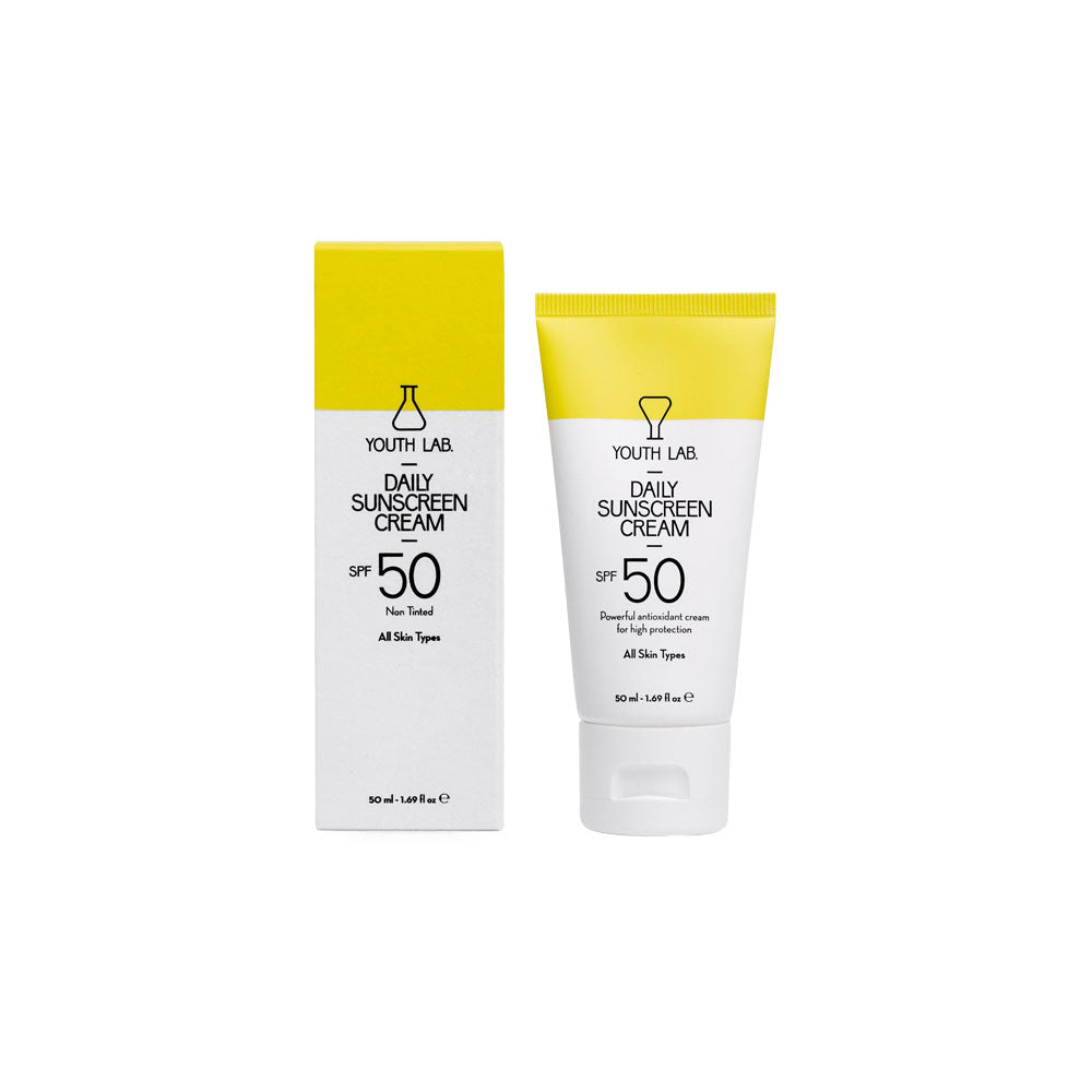 Youth Lab Daily Sunscreen SPF 50 Non-Tinted – lightweight, non-greasy face cream for hydration and sun protection