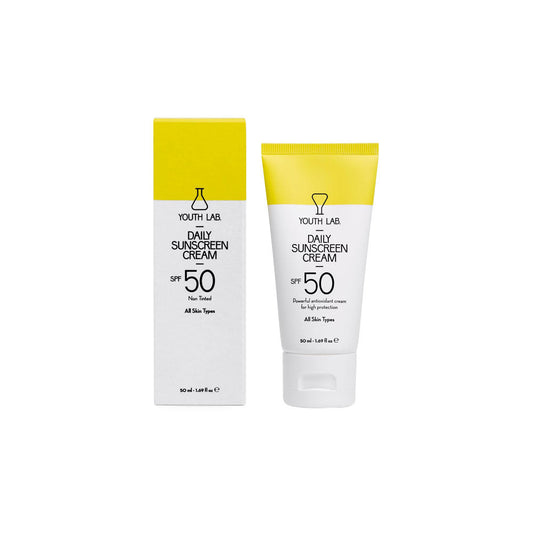 Youth Lab Daily Sunscreen SPF 50 Non-Tinted – lightweight, non-greasy face cream for hydration and sun protection