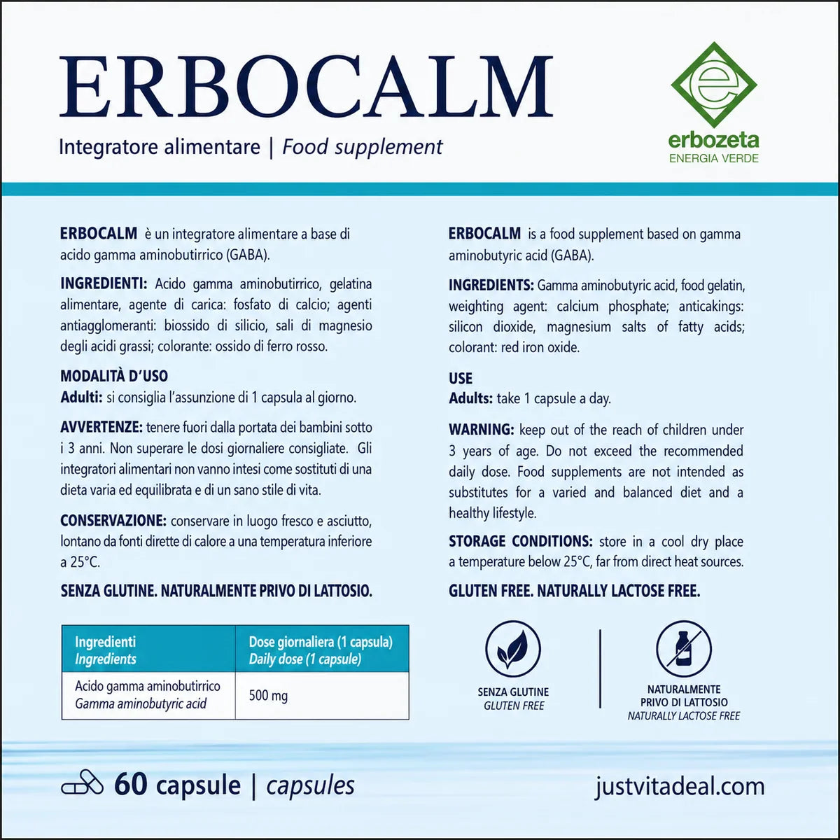 ERBOCALM GABA supplement supporting evening relaxation and restful sleep
