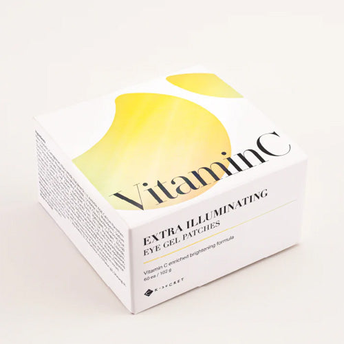 Vitamin C enriched eye patches for targeting dark circles and uneven skin tone.