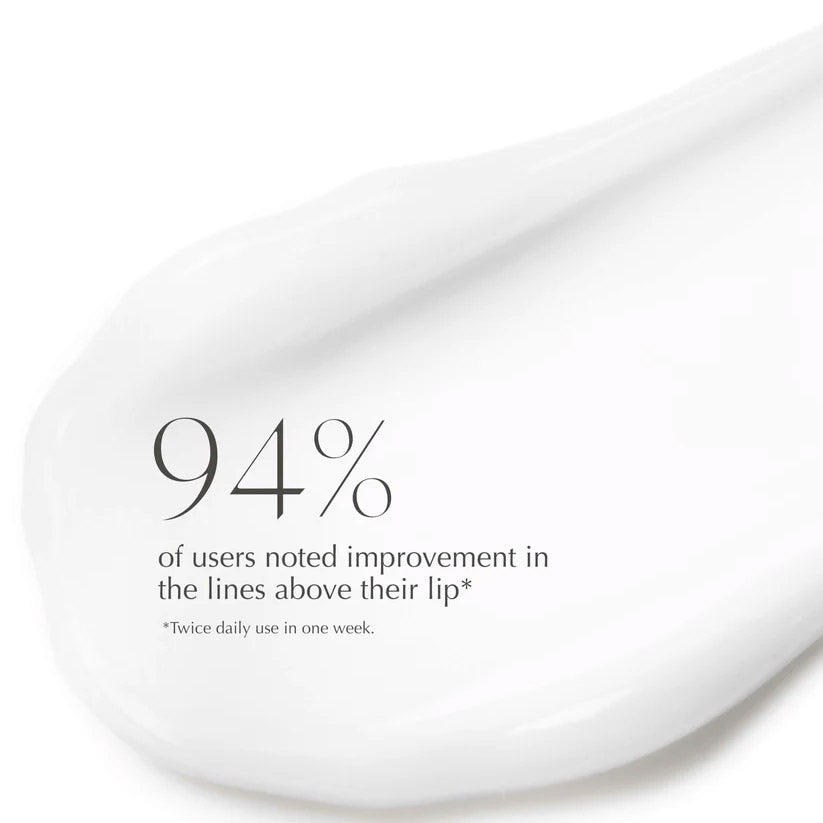 Texture of Exuviance Targeted Lip Filler, a creamy formula designed to plump and hydrate lips.