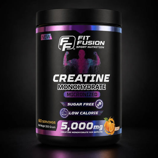 Fit Fusion Flavored Creatine Monohydrate 5000 mg Powder | Orange & Red Fruit | 30 Servings