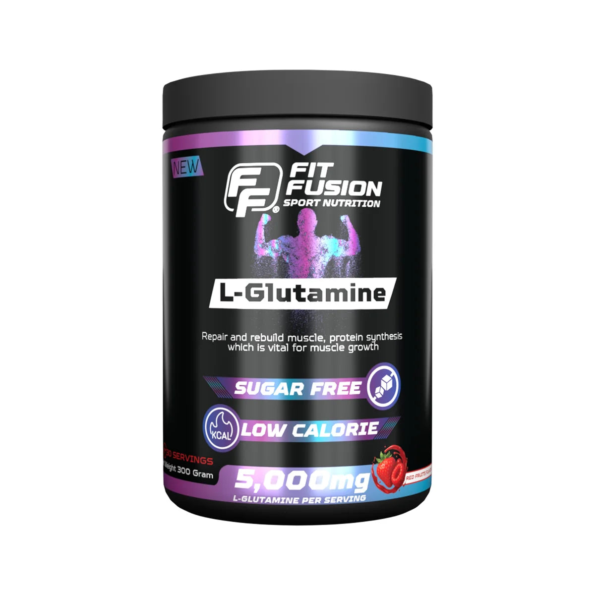 Fit Fusion Flavored Creatine Monohydrate 5000 mg Powder | Orange & Red Fruit | 30 Servings