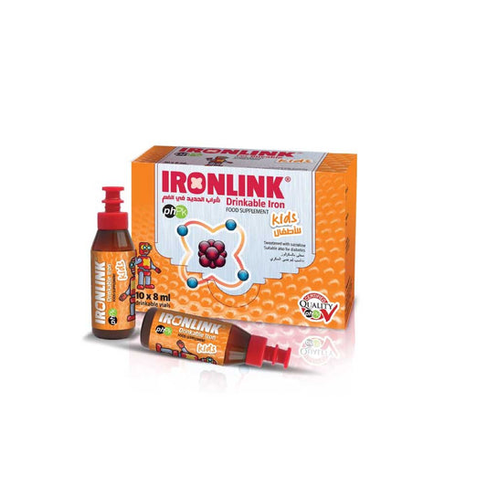 Iron Link Kids 10 Drinkable Iron Vials – gentle daily iron supplement for children aged 3 and above