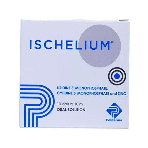 Ischelium Oral Solution 10ml – Neuroprotective supplement with Cytidine, Uridine & Zinc for memory, focus, and brain health.