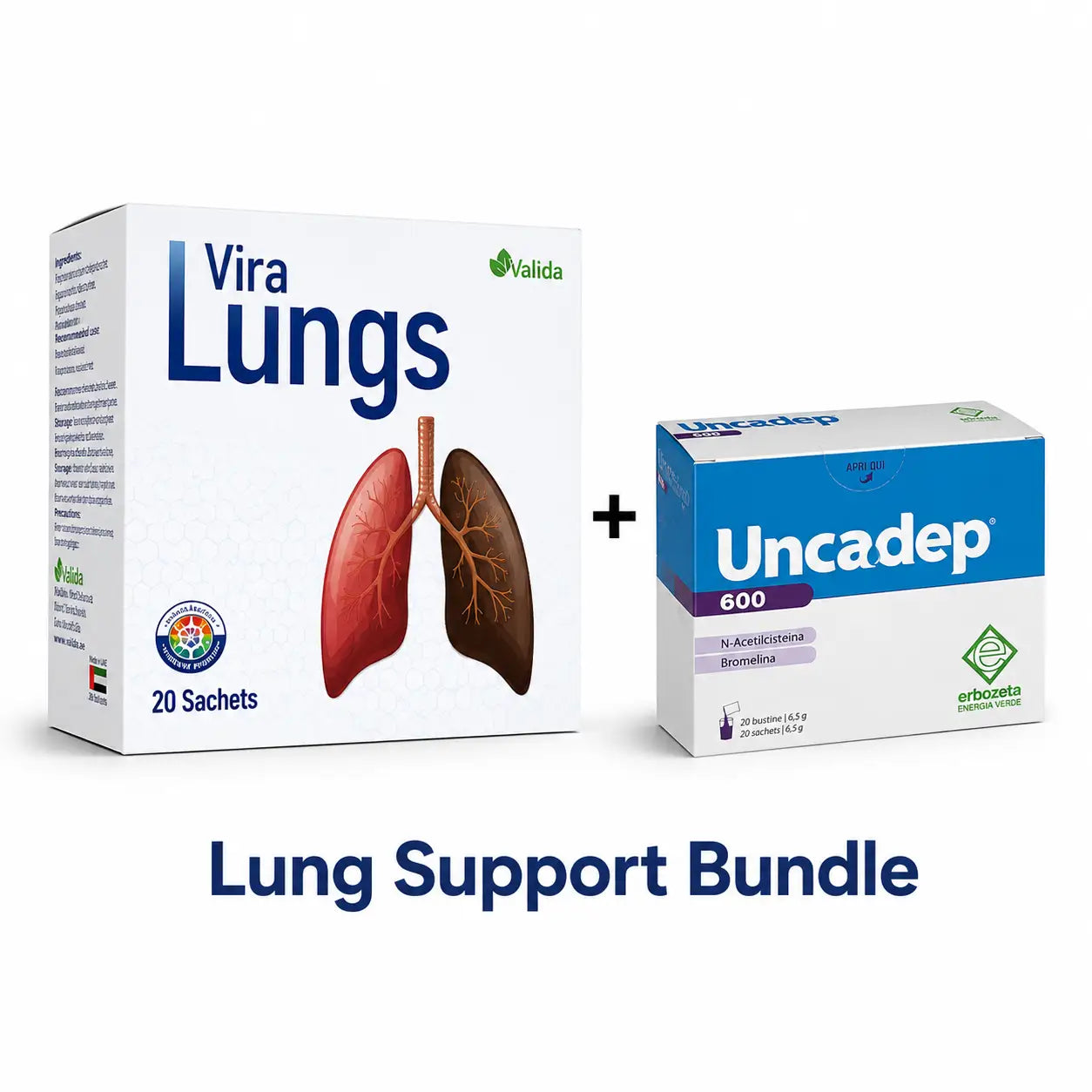 Vira Lungs and Uncadep 600 Advanced Respiratory Recovery Bundle