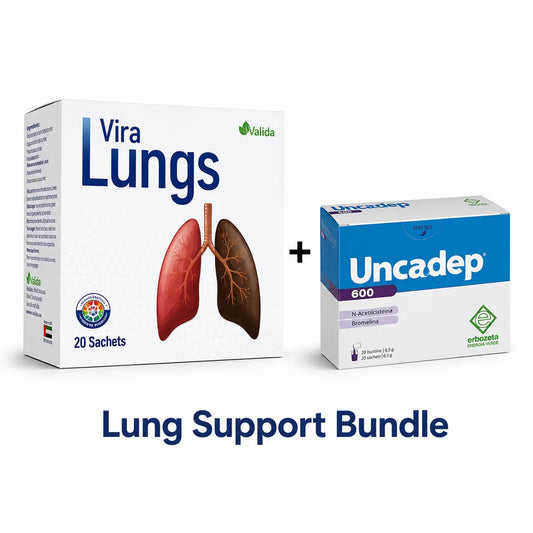 Vira Lungs and Uncadep 600 Advanced Respiratory Recovery Bundle
