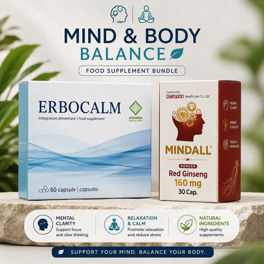 Mind & Body Balance Bundle with ERBOCALM GABA and Mindall Korean Red Ginseng