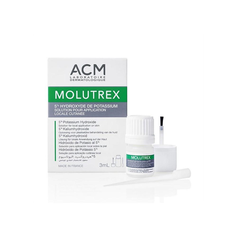 ACM Molutrex dermatological product packaging on a white background