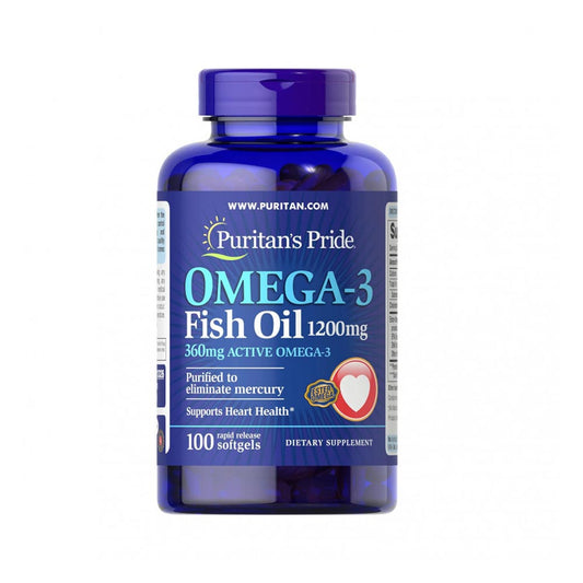 Puritan's Pride Omega-3 Fish Oil | 1200 Mg | 100 Capsule