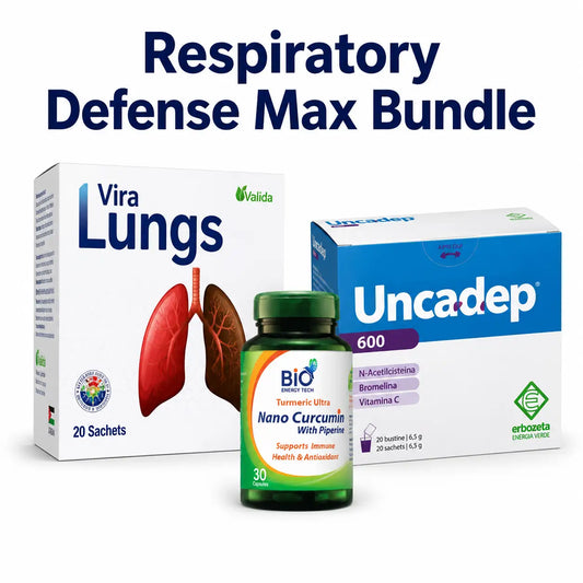 Respiratory Defense Max Bundle with Vira Lungs, Uncadep 600 and Nano Curcumin
