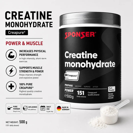 Sponser Creatine Monohydrate Creapure® 500 g premium pure creatine powder