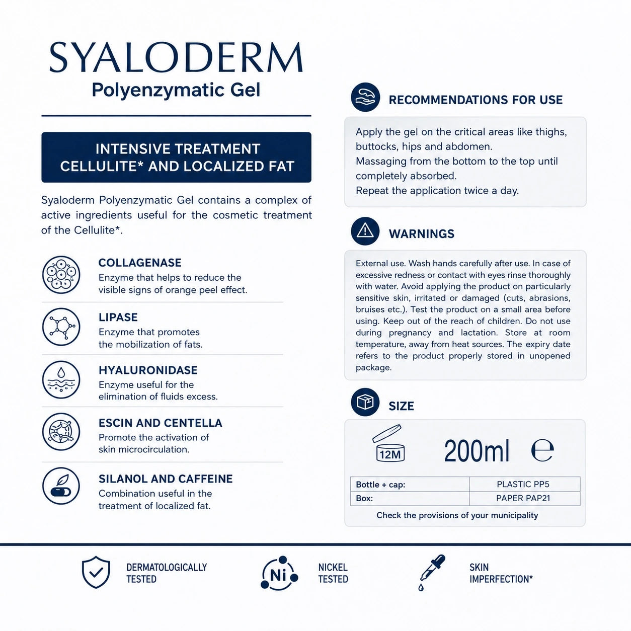 SIALOR MILANO Syaloderm Polyenzymatic Cellulite Gel 200 ml