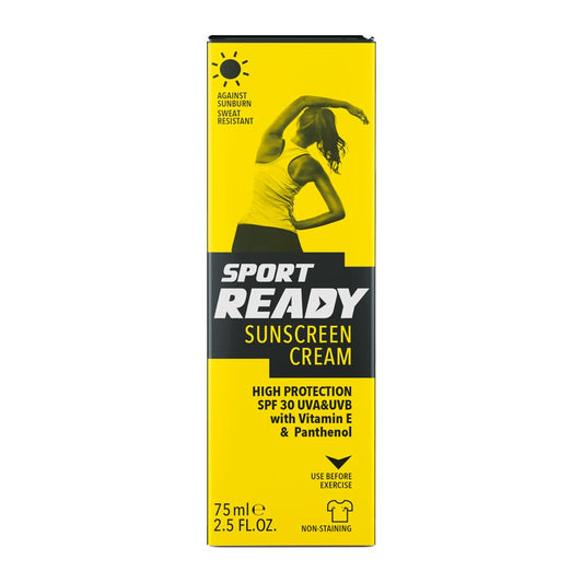 Sport Ready Sunscreen Cream SPF 30 UVA UVB Protection 75 ml for Outdoor Sports and Daily Sun Protection