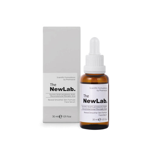 The NewLab Mandelic Acid Succinic Acid Lactobionic Acid Gluconolactone serum bottle for gentle exfoliation and brightening