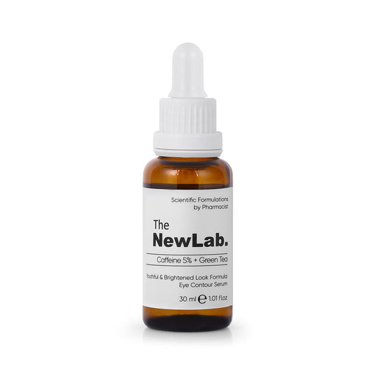 The NewLab Caffeine 5% + Green Tea Eye Contour Serum (30ml) reduces puffiness, dark circles & revitalizes the delicate eye area.
