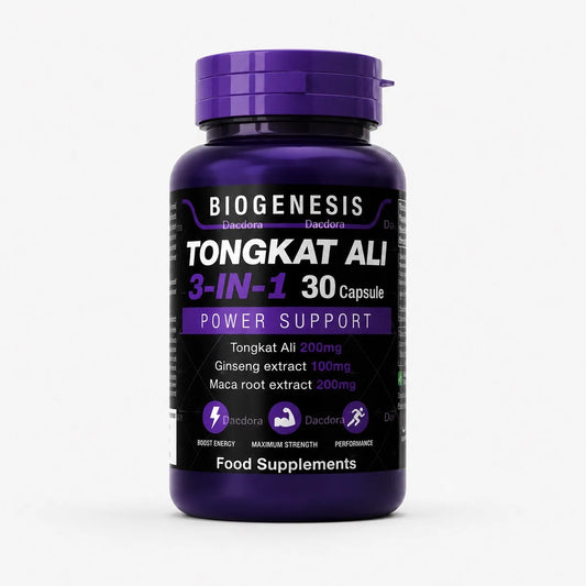 Biogenesis Dacdora Tongkat Ali 3-in-1 Power Support 30 Capsules with Tongkat Ali, Maca Root and Ginseng Extract