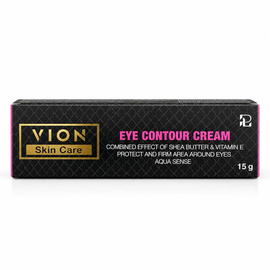 VION Eye Contour Cream 15g with Shea Butter and Vitamin E for Dark Circles and Fine Lines