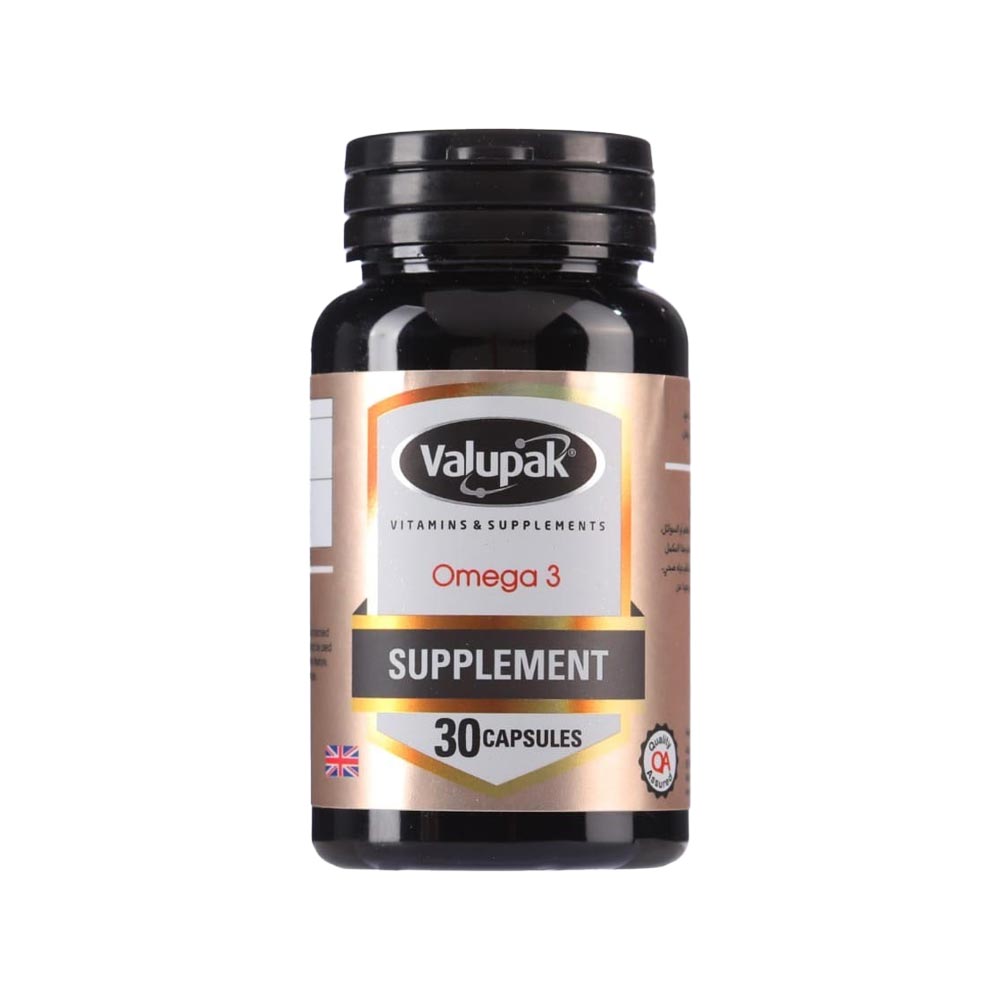 Valupak Omega 3 Fish Oil 30 capsules EPA DHA supplement for heart and brain support daily