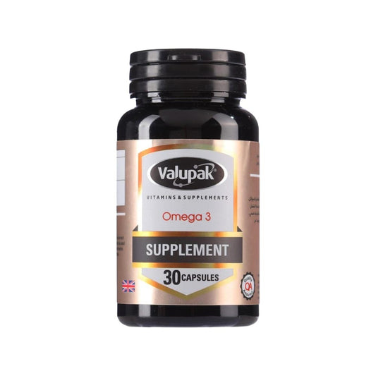 Valupak Omega 3 Fish Oil 30 capsules EPA DHA supplement for heart and brain support daily