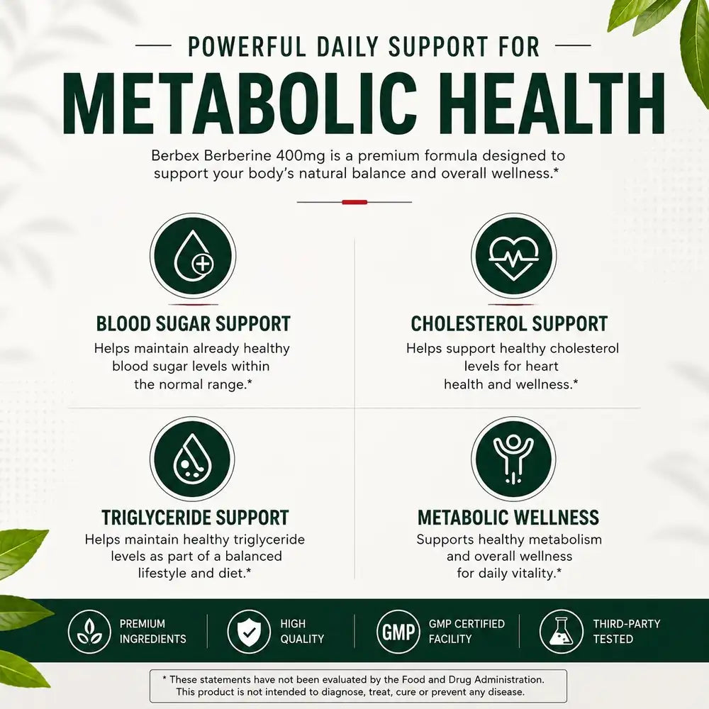 Berberine supplement benefits for blood sugar and cholesterol support