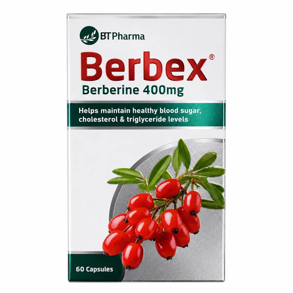erbex Berberine 400mg 60 capsules metabolic support supplement