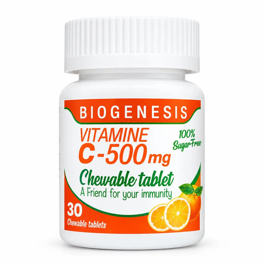 BioGenesis Vitamin C 500 mg – Sugar-Free Chewable Tablets (30 Tablets)