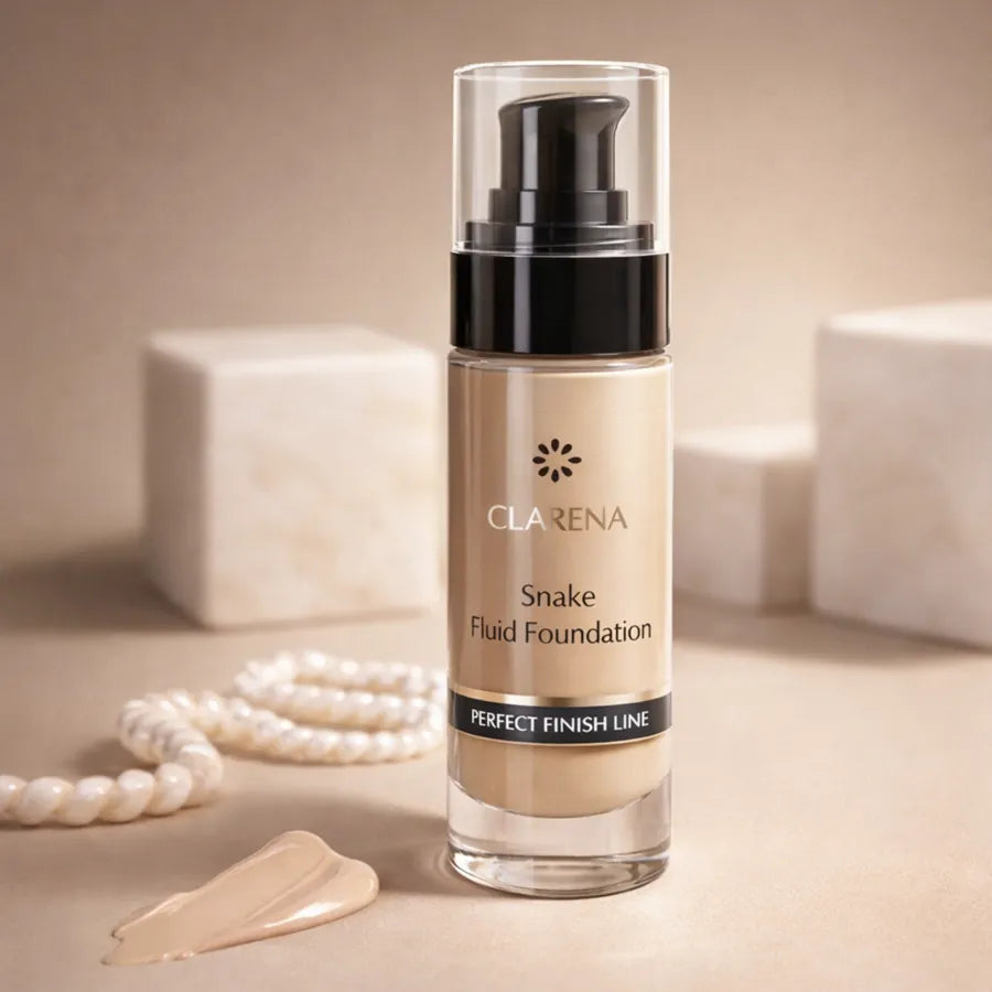 Clarena Snake Fluid Foundation 30 ml premium fluid foundation bottle natural finish makeup with Syn-Ake