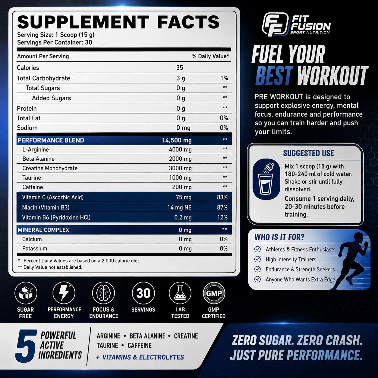 FitFusion Pre-Workout 450g – 30 Servings