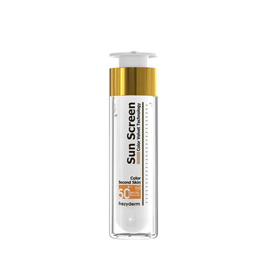 Frezyderm Sunscreen Color Velvet Face SPF 50+ | 50 ml tube with tinted formula for sun protection, even tone, and matte finish.