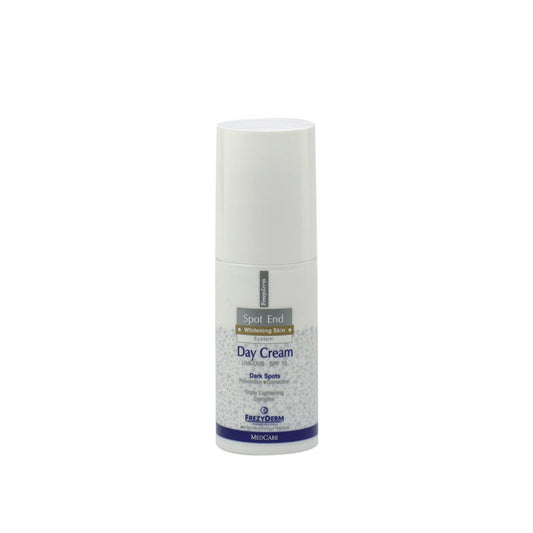 Frezyderm Spot End Day Cream SPF 15, 50ml – whitening cream for dark spots and sun protection, suitable for acne-prone skin.