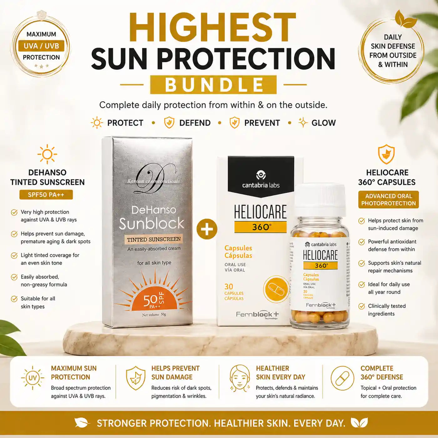 Highest Sun Protection Bundle | Inside & Outside Daily UV Defense