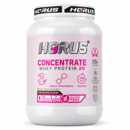 HORUS Her whey protein concentrate for women, Chocolate flavor, 20 g protein, 30 servings, 831 g jar