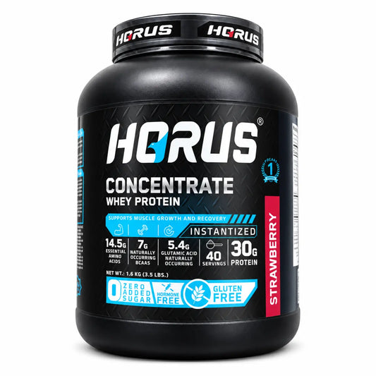 HORUS Whey Protein Concentrate strawberry flavour, 1.6kg tub with 40 servings
