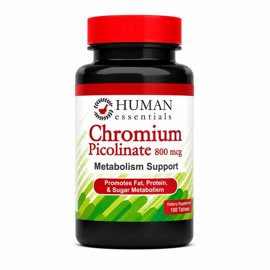Human Essentials Chromium Picolinate 800 mcg – Metabolism & Glucose Support