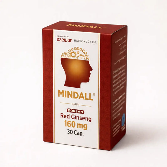 MINDALL Korean Red Ginseng 160 mg 30 capsules brain and energy support supplement box