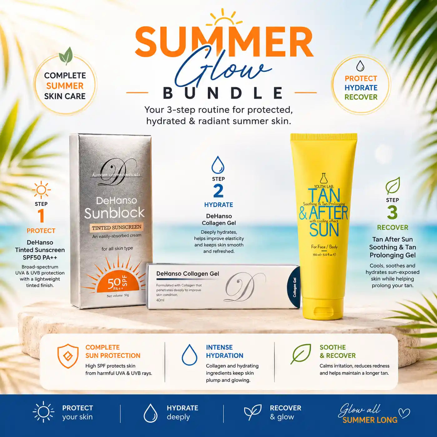 Summer Glow Bundle | Protect, Hydrate & Recover Summer Skin