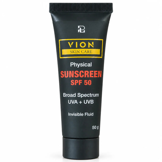 VION Physical Sunscreen SPF 50 Invisible Fluid Mineral Face Sunscreen Tube 50g
